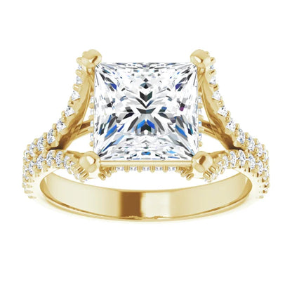 Princess Cut Split Engagement Ring