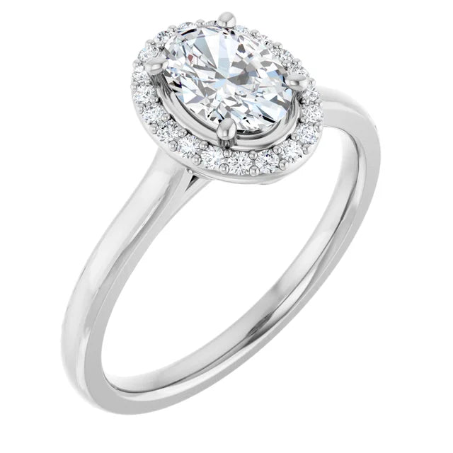 Oval Halo Engagement Ring