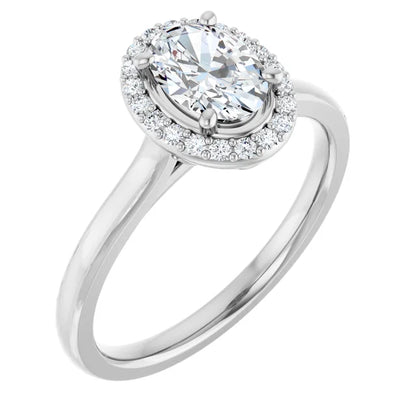 Oval Halo Engagement Ring