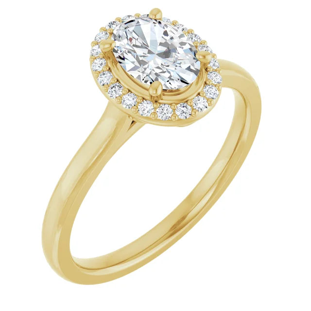 Oval Halo Engagement Ring