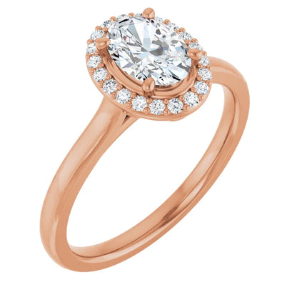 Oval Halo Engagement Ring