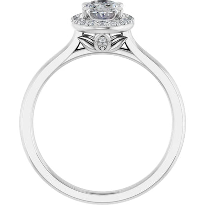 Oval Halo Engagement Ring