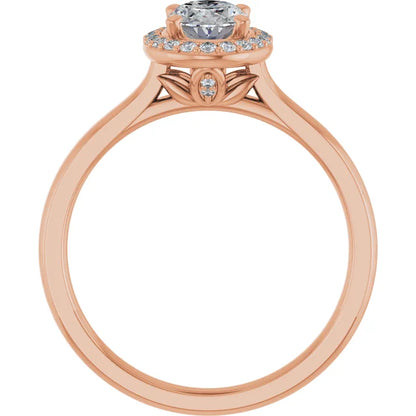 Oval Halo Engagement Ring