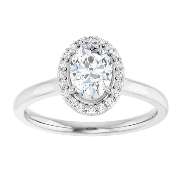 Oval Halo Engagement Ring