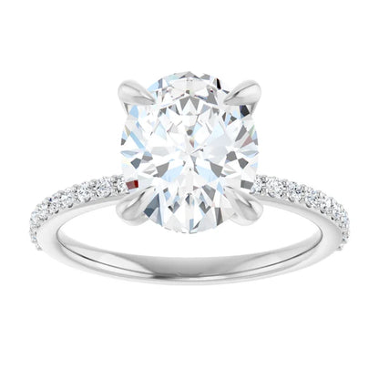 Oval Pave Solitaire Engagement Ring