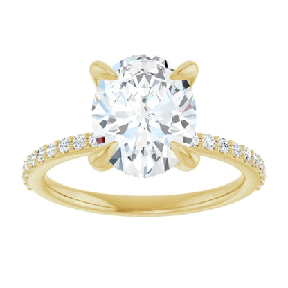 Oval Pave Solitaire Engagement Ring