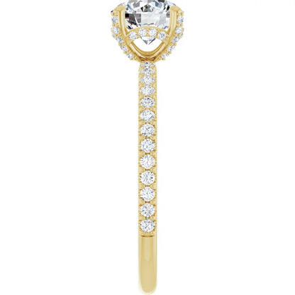 Pave Round & Hidden-Halo Engagement Ring