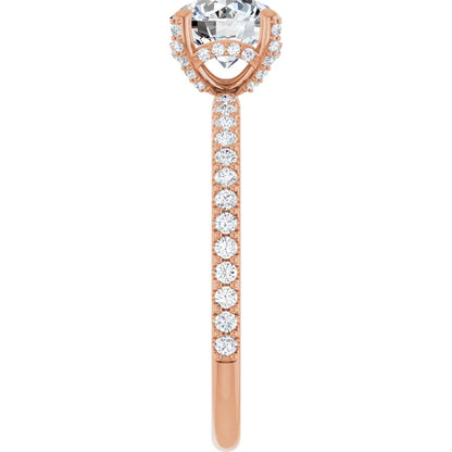 Pave Round & Hidden-Halo Engagement Ring